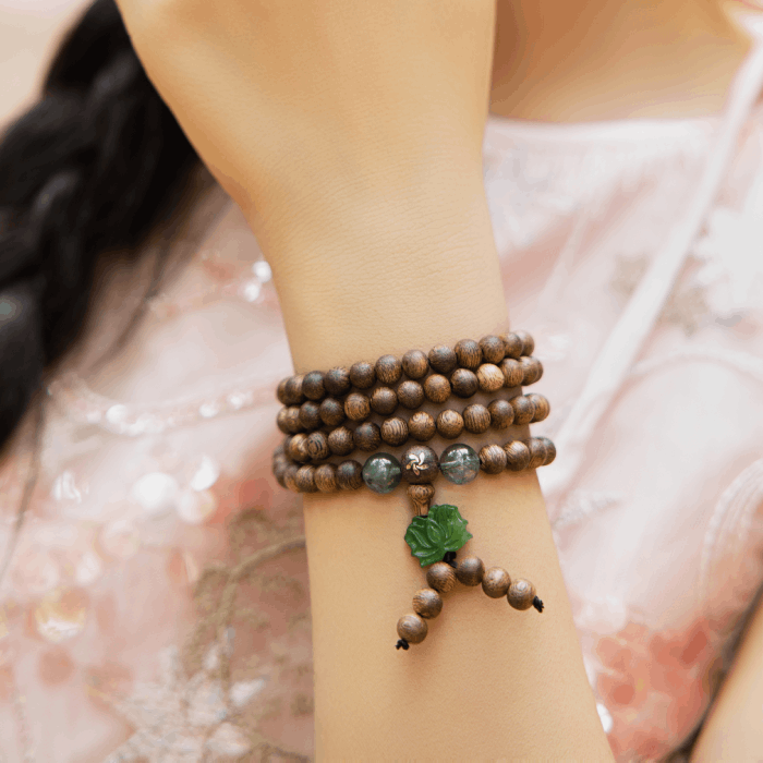 Vòng Tay Trầm Hương Thiên Nhiên 108 Hạt Sen Thạch Bích - Trầm Tốc Việt Nam - Ảnh 2