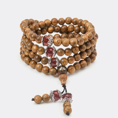 Vòng tay Trầm Hương 108 Hạt Ngọc Bảo - Mệnh Hỏa