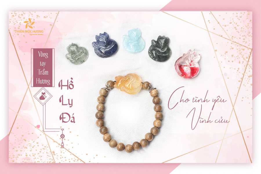 Vòng tay trầm hương hồ ly đá