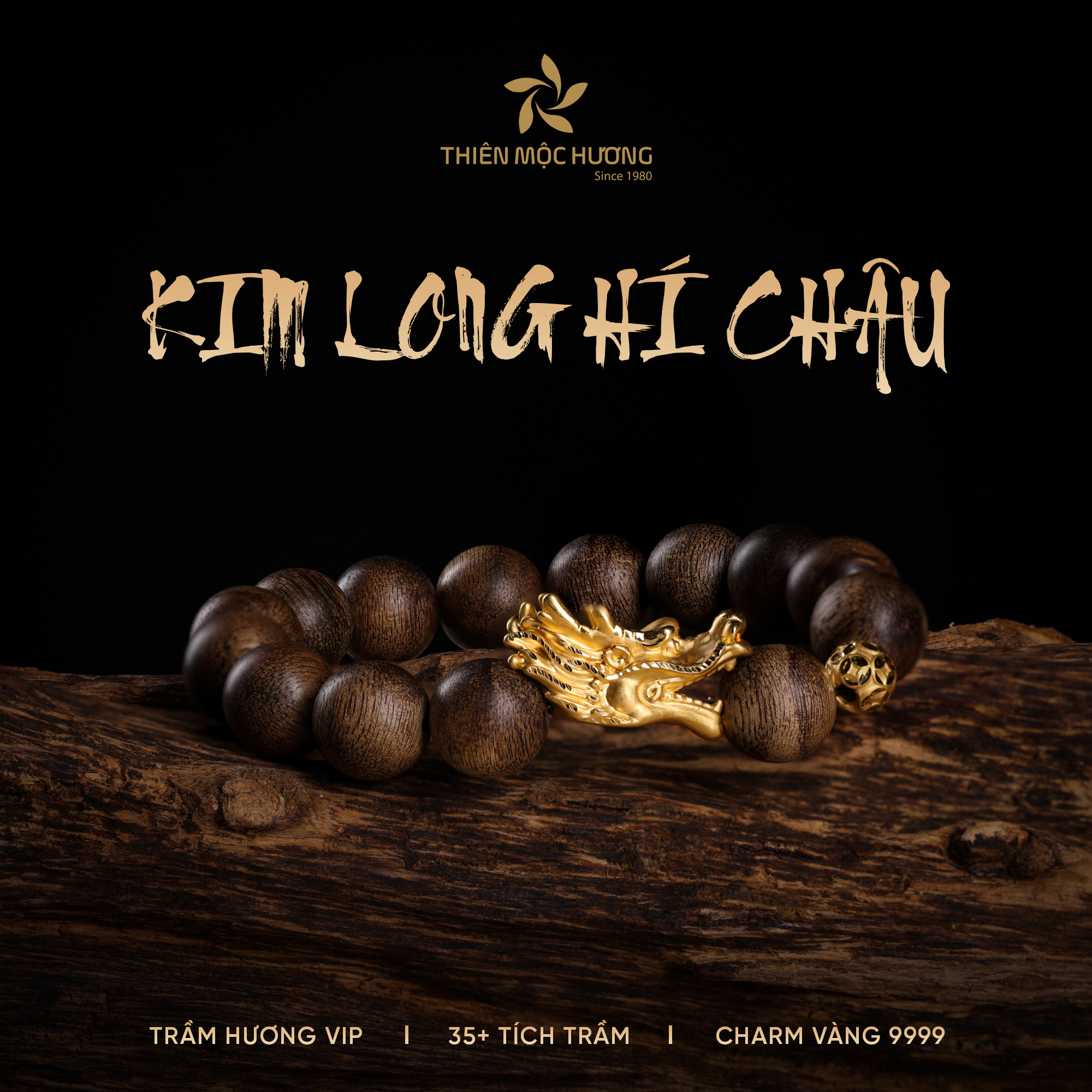 Vòng Trầm Hương Kim Long Hí Châu - Masterpiece Of Dragon