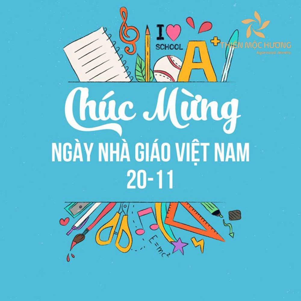 Hình ảnh chúc mừng ngày Nhà giáo Việt Nam được thiết kế với màu sắc đẹp
