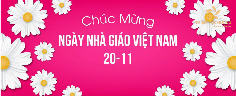 Hình ảnh hoa chúc mừng nhà giáo Việt Nam được làm với màu hồng đơn giản
