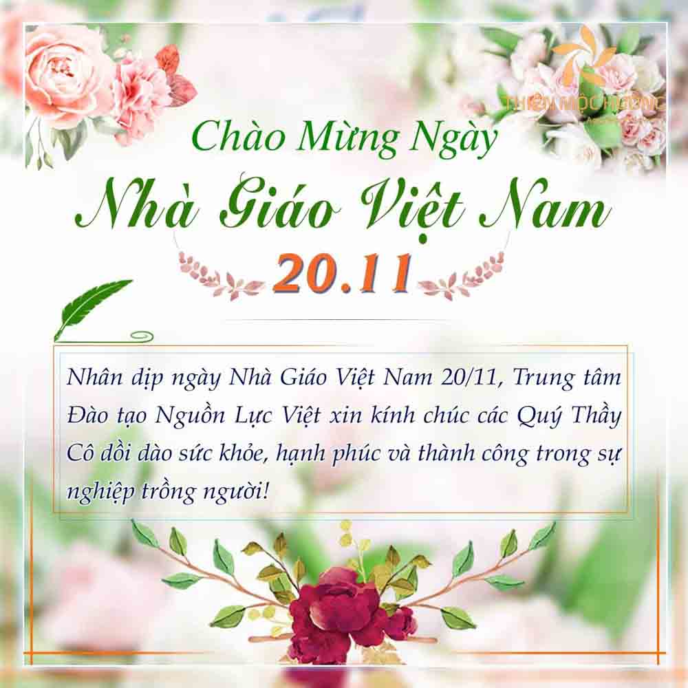 Hình ảnh chúc mừng ngày nhà giáo Việt Nam với nhiều hoa hồng và lời tri ân