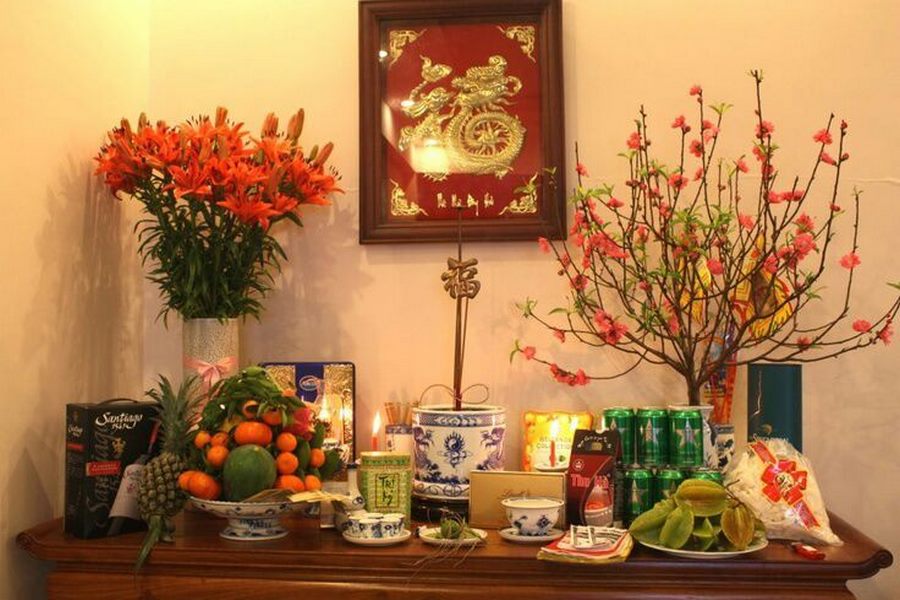 Mẫu trang trí bàn thờ miền Bắc ngày Tết 2026