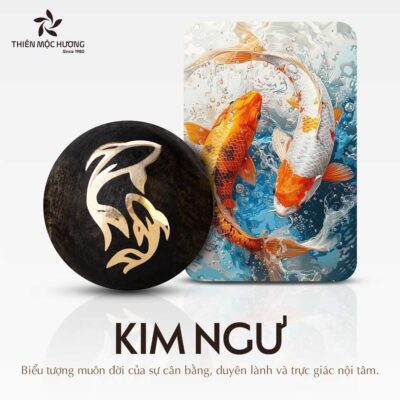 Alternative view of Vòng Tay 108 Kim Mộc Ngư - Trầm Hương Việt Nam VIP Khảm Vàng