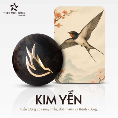 Alternative view of Vòng Tay Kim Xuân Tước - Trầm Hương Việt Nam VIP Khảm Vàng