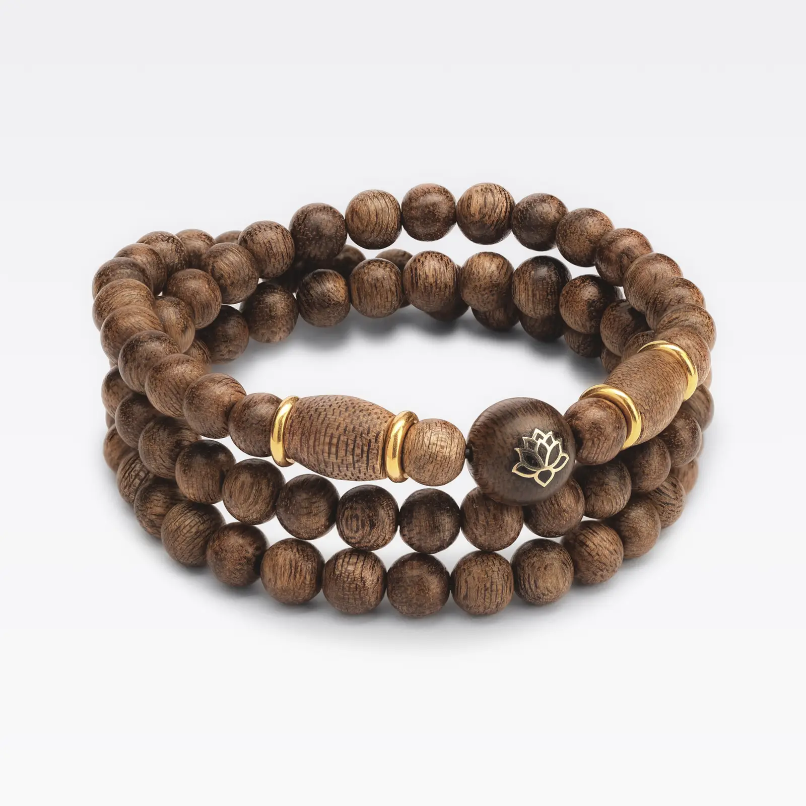 Chuỗi Cổ 108 Kim Huyền Liên - Trầm Hương Việt Nam Khảm Vàng - Ảnh 3