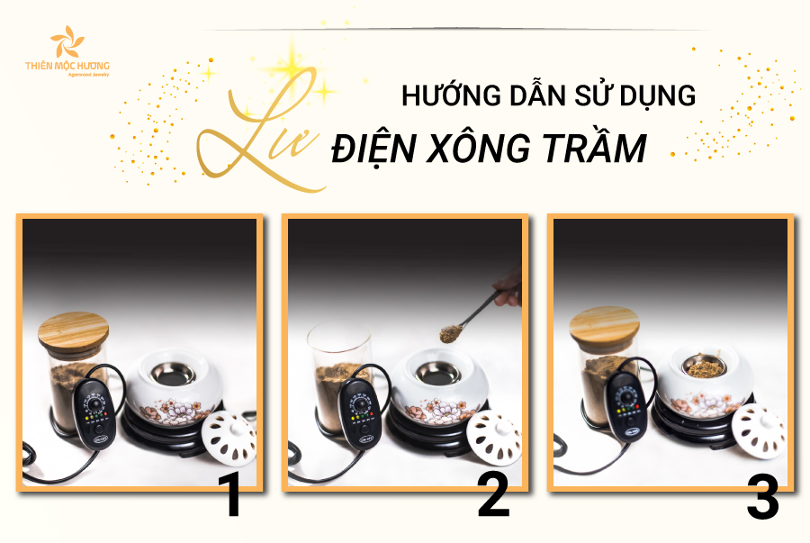 Người sử dụng có thể xông bột trầm bằng lò điện bằng cách cho lượng vừa phải vào khay, điều chỉnh nhiệt độ để hương lan tỏa tinh khiết và bền lâu