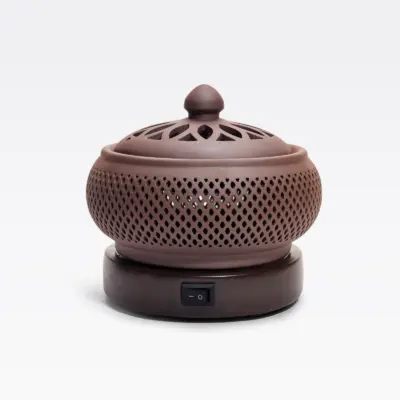 Alternative view of Lư Xông Trầm Điện Hỗ Trợ Hẹn Giờ Kèm Phụ Kiện - Mẫu Tròn Nâu