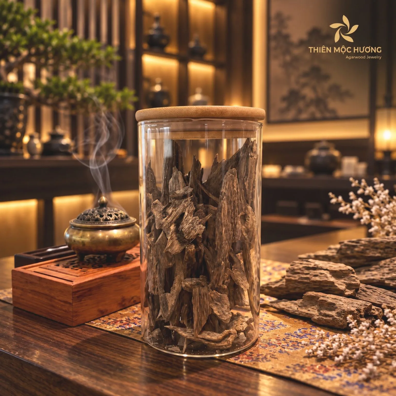 trầm hương miếng ôn hương thiên mộc hương